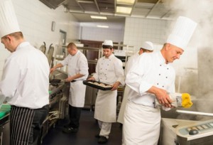 A kitchen brigade contains different grades of chef jobs